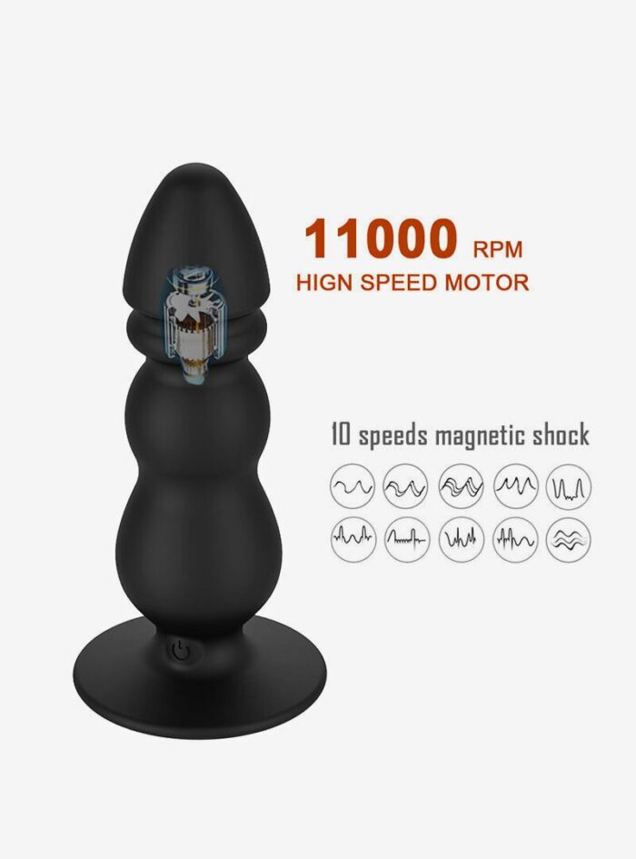 Remoted Magnetic Shock Anal Plug Vibrator