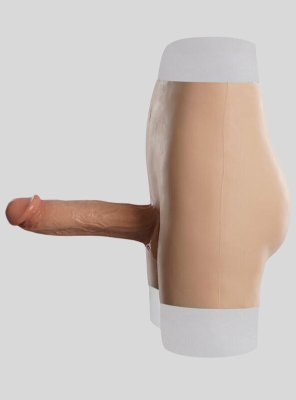Silicone Skin Underwear Gay Panties with Huge Dildo Penis ReStrap Dick For Men