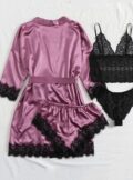 4 sets lace satin camisole pajamas