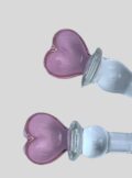 Different size glass heart dildo