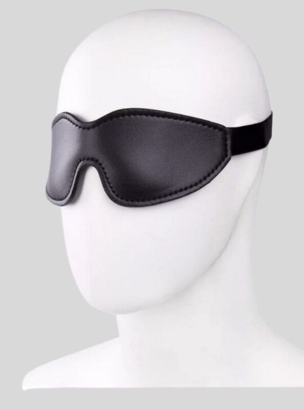 Elastic PU Leather Blindfold Plush Flirting Eye Mask For Men & Women