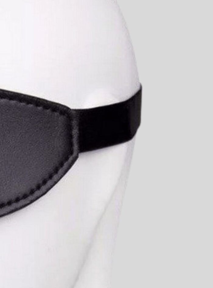 Elastic PU Leather Blindfold Plush Flirting Eye Mask For Men & Women