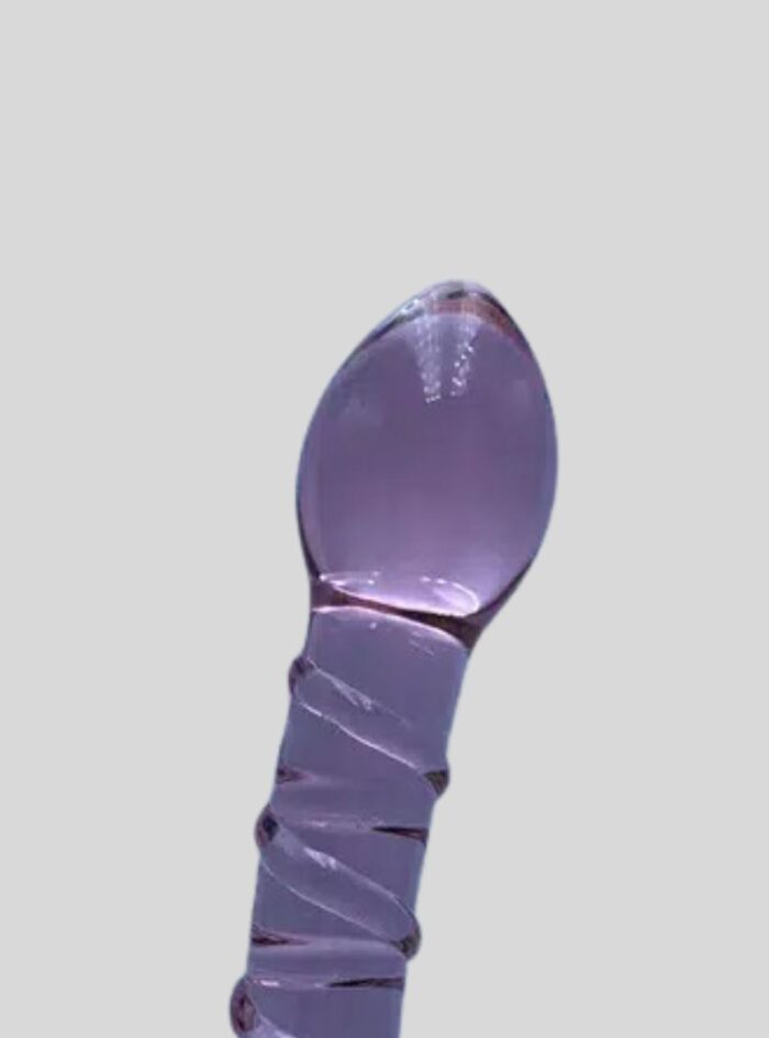 Spiral g spot glass dildo