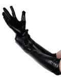 patent leather tight lengthened gloves