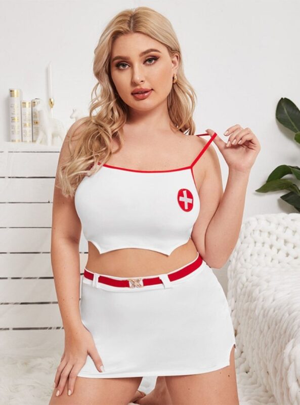 plus size erotic lingerie role-playing nurse costume