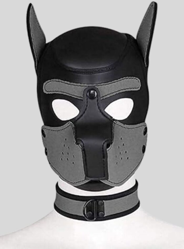 Party Pup Puppy Play Dog Hood Eye Mask Padded Latex Rubber