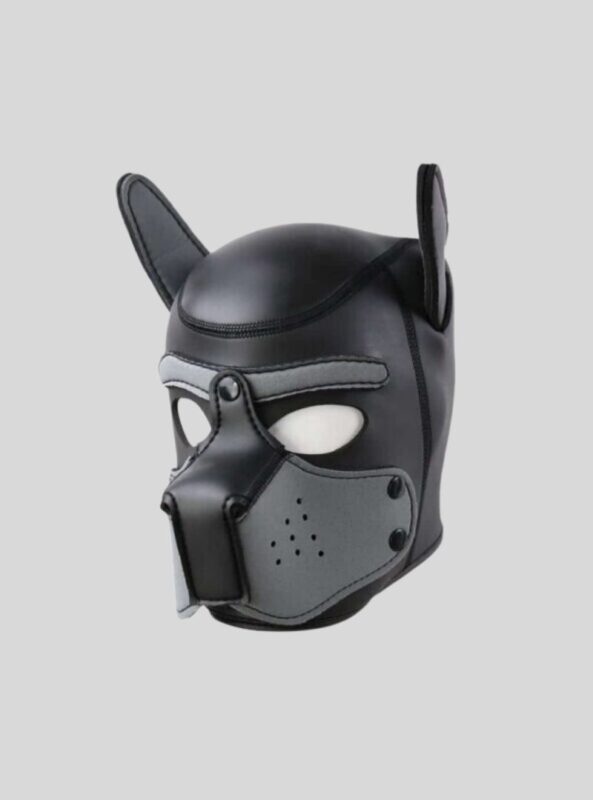 Party Pup Puppy Play Dog Hood Eye Mask Padded Latex Rubber