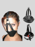 Gay Fetish Masks Oral Sex Toys for Men Leather Open Mouth Gag Ball