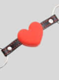 Frisky Heart Beat Silicone Heart Shaped Mouth Gag Red Black