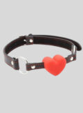 Frisky Heart Beat Silicone Heart Shaped Mouth Gag Red Black