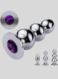 Large Anal Plug, Metal Anal Beads, and Prostate Massager Set