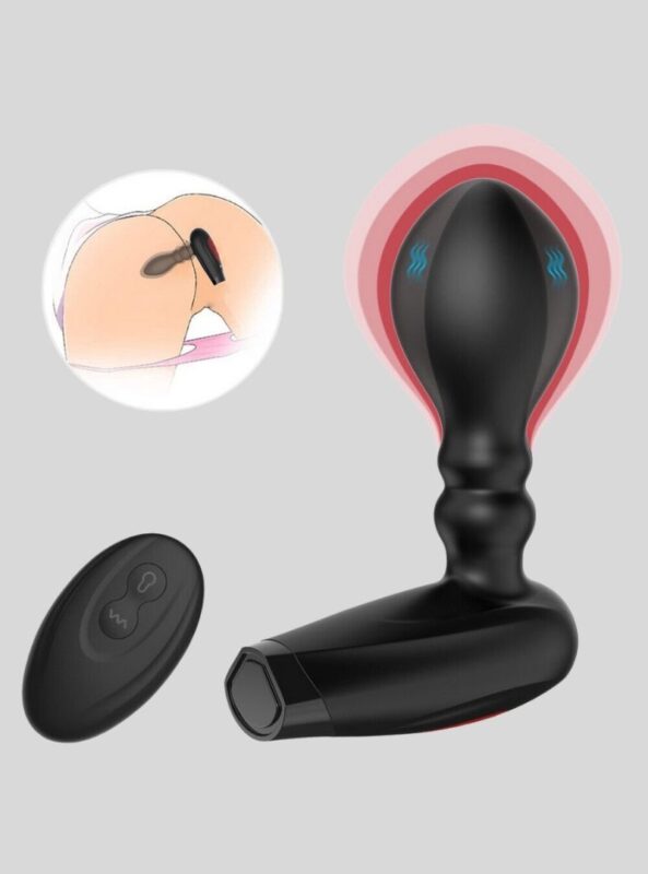 Inflatable and Vibrating Prostate Massager Butt Plug