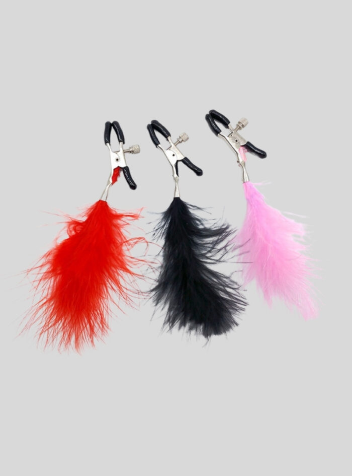 Pink Feather Nipple Clamps For Women