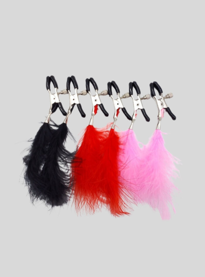 Pink Feather Nipple Clamps For Women