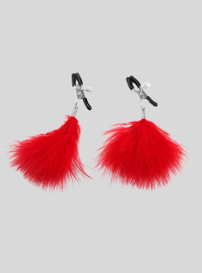 Pink Feather Nipple Clamps For Women