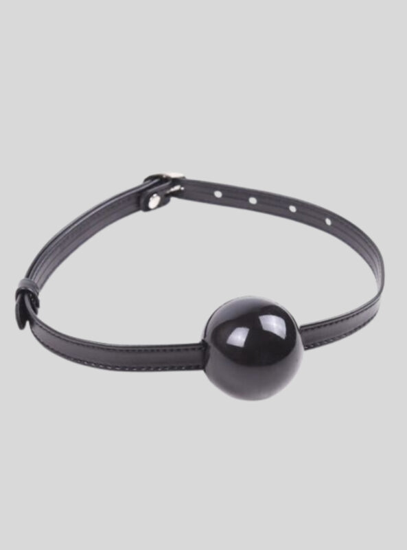 Black Open Mouth Soft Solid Cherry 4cm 5cm Ball Gag, Dungeon Wheel