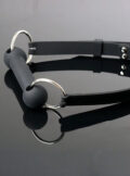 Black Adjustable Neck Strap Trainer Bit Bar Large O-rings Bondage