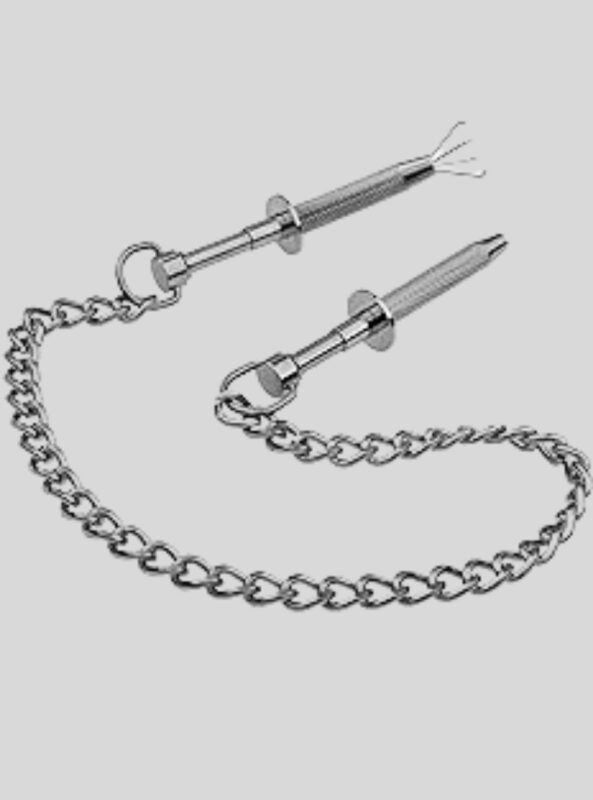 Extreme Sensation Stainless Steel Claw Nipple Clips with Metal Chain