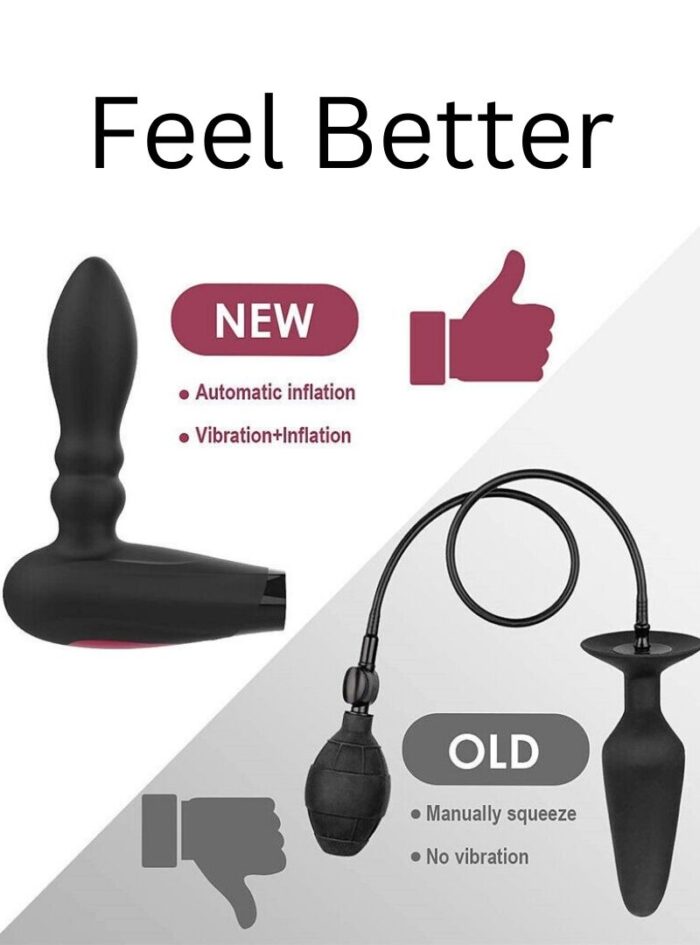 Inflatable and Vibrating Prostate Massager Butt Plug