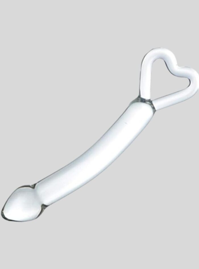 Transparent Glass Heart End Dildo