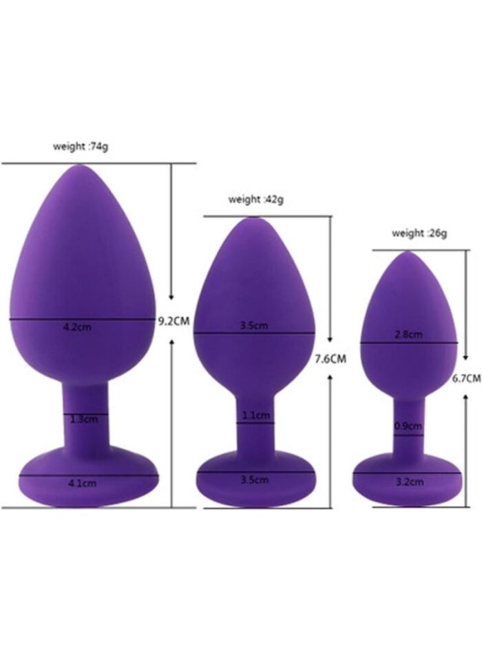 Adult Device Silicone Butt Plug Anal with Crystal for Male and Female