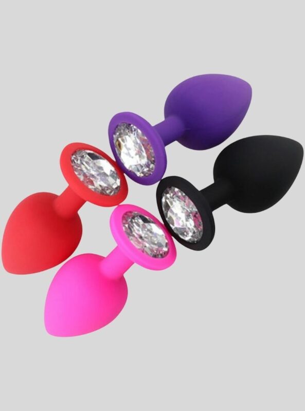 Adult Device Silicone Butt Plug Anal with Crystal for Male and Female