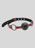 Pu Leather Red Open Mouth BDSM Gag Hollow Ball Fetish Bondage