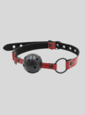 Pu Leather Red Open Mouth BDSM Gag Hollow Ball Fetish Bondage