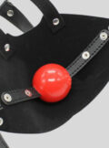 Gay Fetish Masks Oral Sex Toys for Men Leather Open Mouth Gag Ball