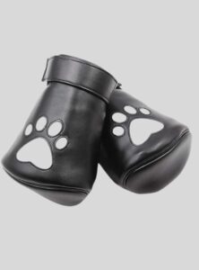 Leather Puppy Play Soft Padded Pup Puppy Mitts BDSM Bondage